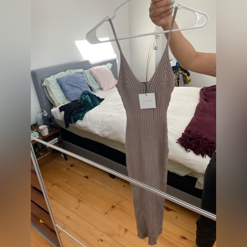 Ribbed size S beige dress, never worn